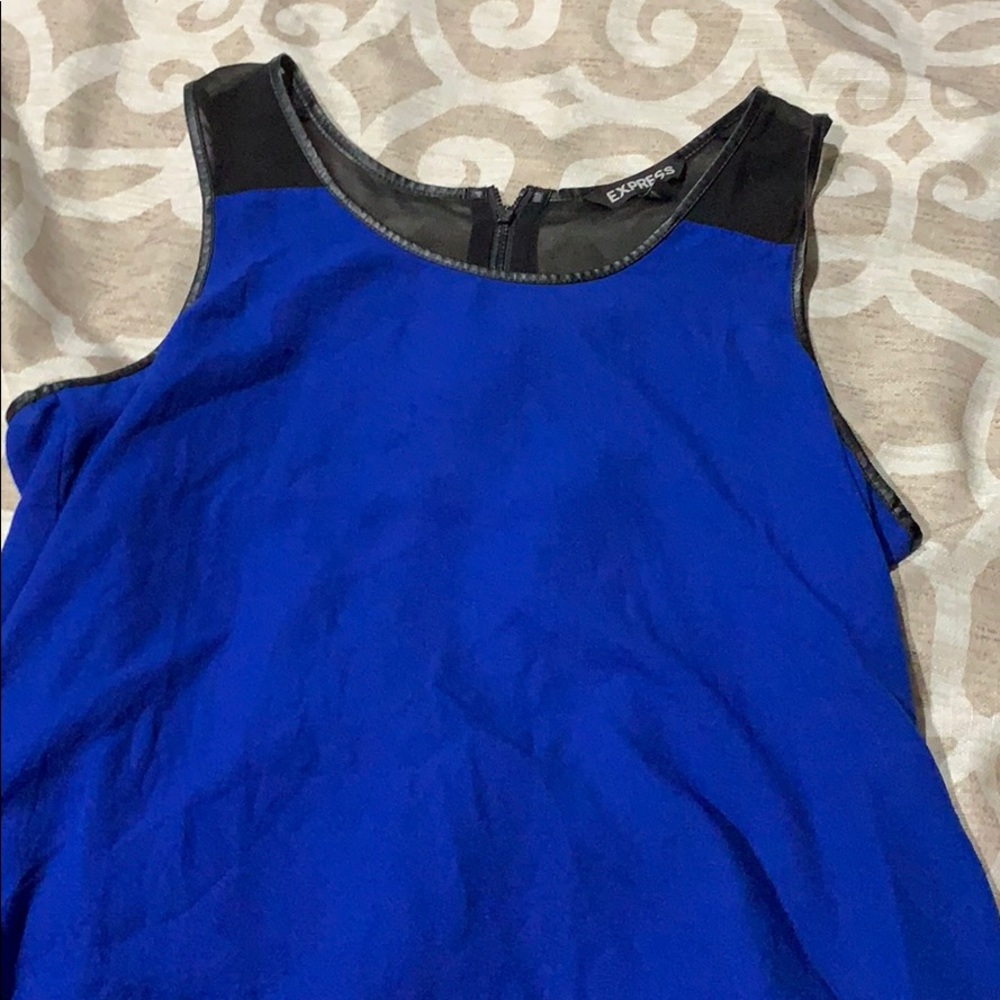 Blue and black blouse